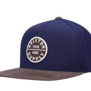 Brixton Oath III Trademark Snapback Hat Navy Adjustable